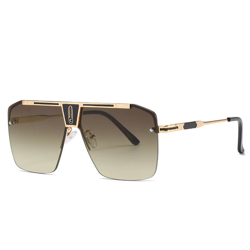 European Style One-Piece Men's Square Sunglasses